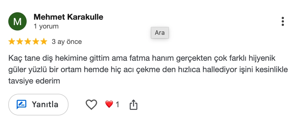 Google yorumu